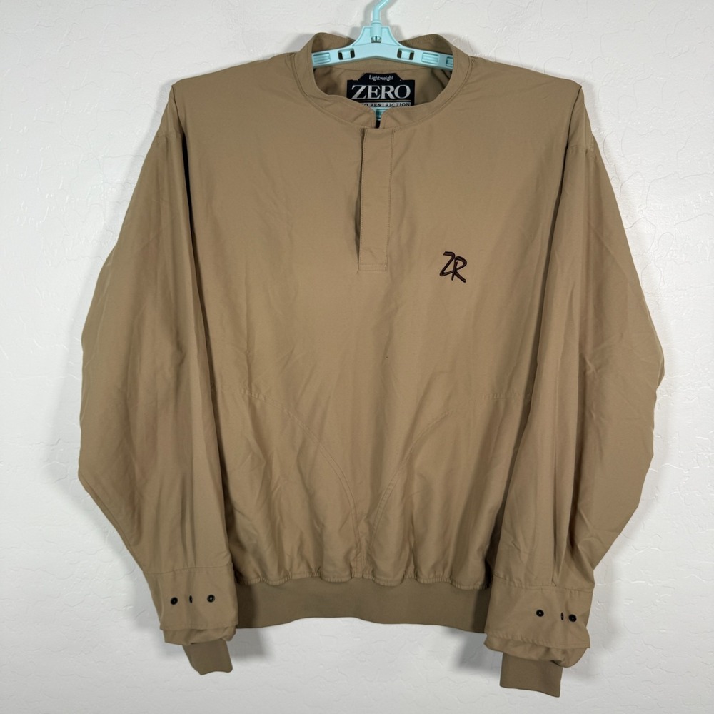 Zero Restriction Golf Pullover Mens Large Brown Snap Microfiber Lightweight‎